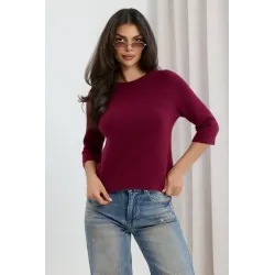 Dzianinowy sweter z rękawem 3/4