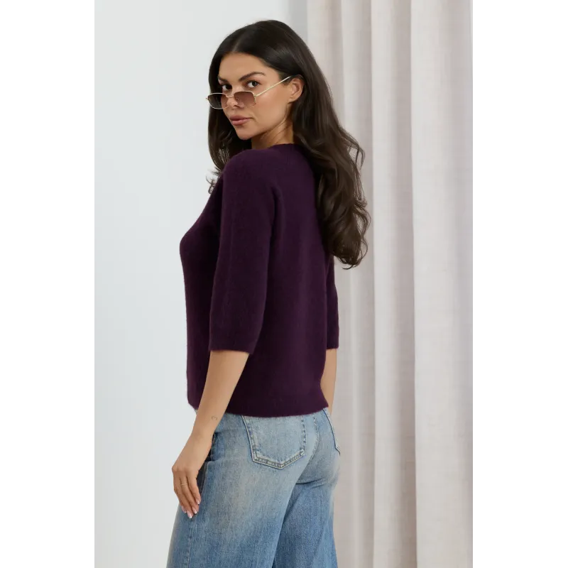 Dzianinowy sweter z rękawem 3/4