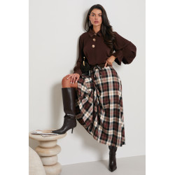 KOSZULA Z PLISOWANYMI RĘKAWAMI I ZŁOTYMI GUZIKAMI