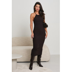 DOPASOWANA SUKIENKA HALTER Z BIŻUTERYJNYM DETALEM
