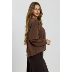 Bluza oversize z szydełkową naszywką