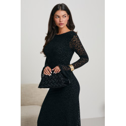 KORONKOWA SUKIENKA MAXI Z WYCIĘCIEM NA PLECACH