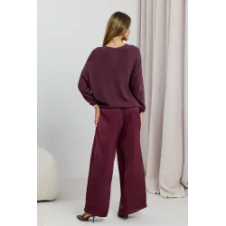 Satynowe spodnie wide leg z kieszeniami