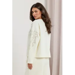 Bluza dresowa z haftem richelieu
