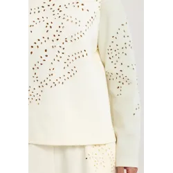 Bluza dresowa z haftem richelieu