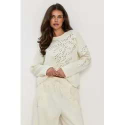 Bluza dresowa z haftem richelieu