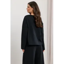 Bluza dresowa z haftem richelieu