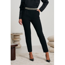 SPODNIE Z CEKINOWYM PASEM