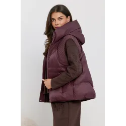 Oversize'owa pikowana kamizelka z dzianinowymi wstawkami