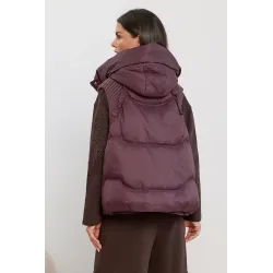 Oversize'owa pikowana kamizelka z dzianinowymi wstawkami