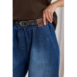 Jeansy jogger z marszczonymi nogawkami