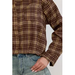 Koszula w kratę oversize z kieszenią