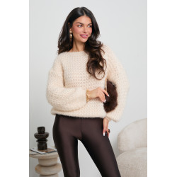 GRUBO PLECIONY SWETER Z CEKINAMI