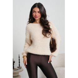 GRUBO PLECIONY SWETER Z CEKINAMI