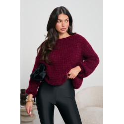 GRUBO PLECIONY SWETER Z CEKINAMI