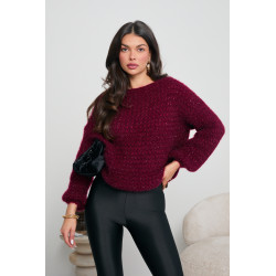 GRUBO PLECIONY SWETER Z CEKINAMI