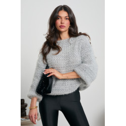 GRUBO PLECIONY SWETER Z CEKINAMI