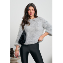 GRUBO PLECIONY SWETER Z CEKINAMI