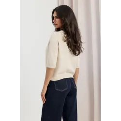 Dzianinowy sweter z krótkim rękawem