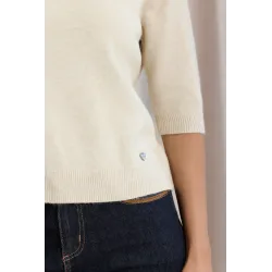 Dzianinowy sweter z krótkim rękawem