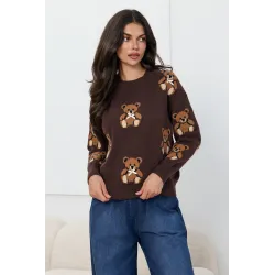 Dzianinowy sweter w misie