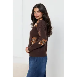 Dzianinowy sweter w misie