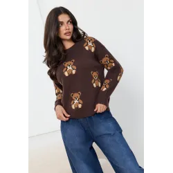 Dzianinowy sweter w misie