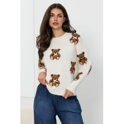 Dzianinowy sweter w misie