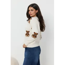 Dzianinowy sweter w misie