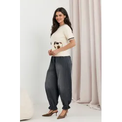 Jeansy jogger z marszczonymi nogawkami