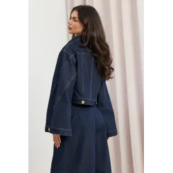 Kurtka jeansowa z rozszerzanymi rękawami
