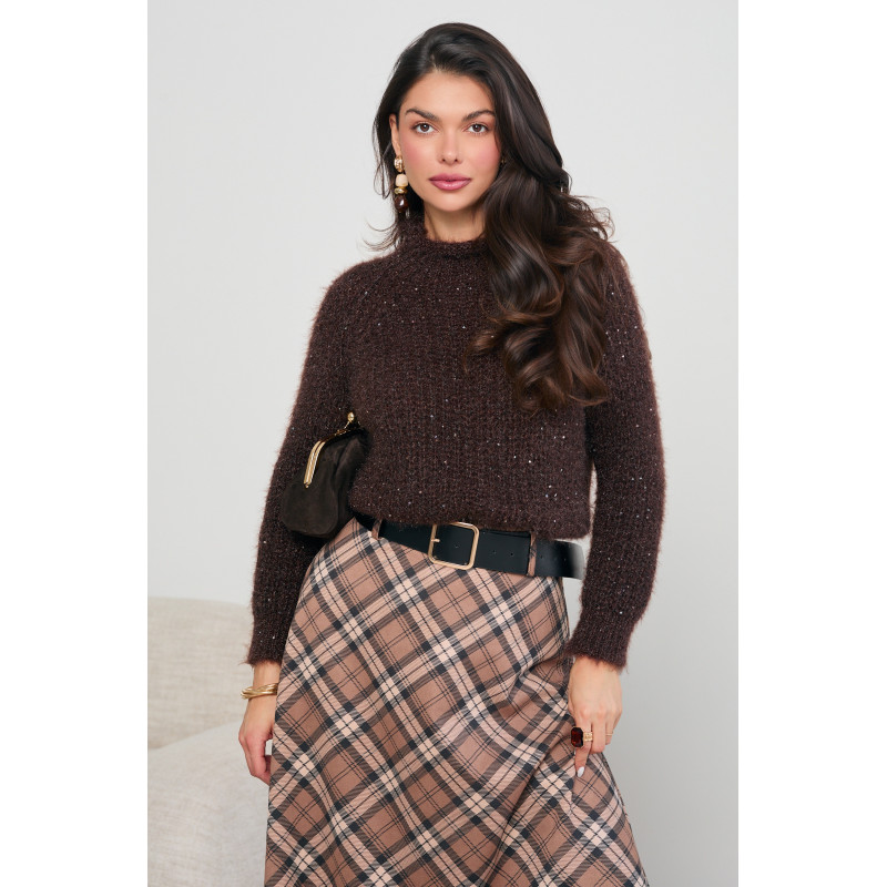 GRUBO PLECIONY GOLF Z CEKINAMI