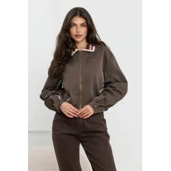 Kurtka bomber z kołnierzykiem crochet
