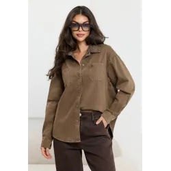 Jeansowa kurtka oversize z kieszeniami