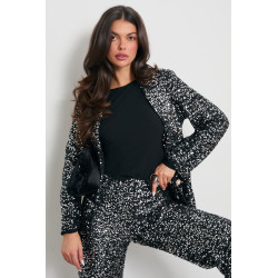 CEKINOWE SPODNIE Z PROSTĄ NOGAWKĄ