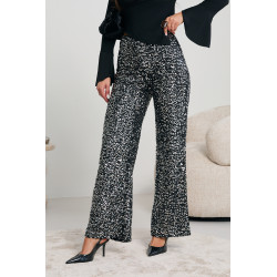 CEKINOWE SPODNIE Z PROSTĄ NOGAWKĄ