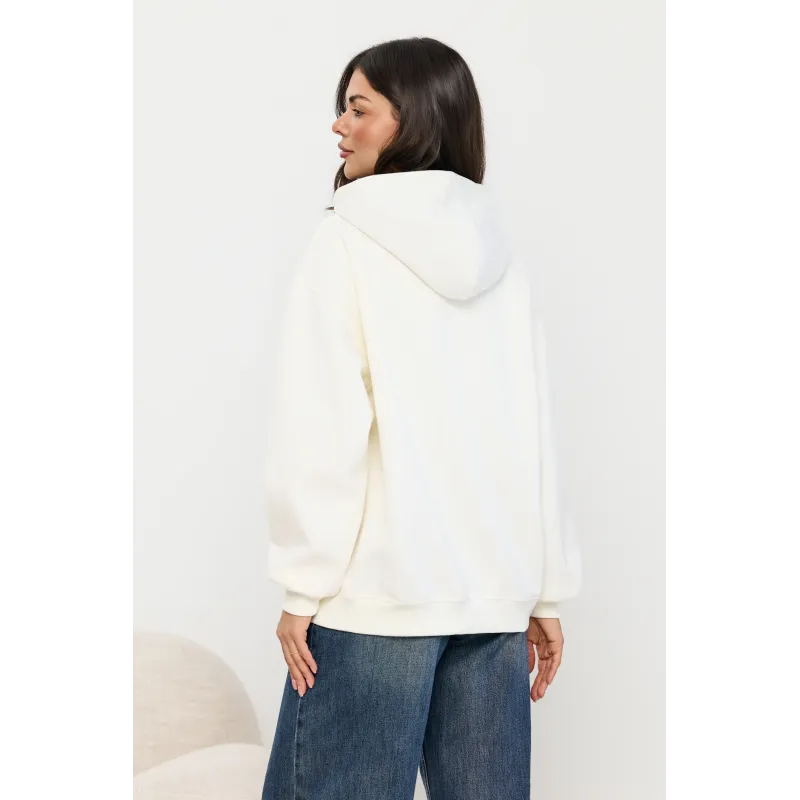 Bluza dresowa z haftowanym napisem