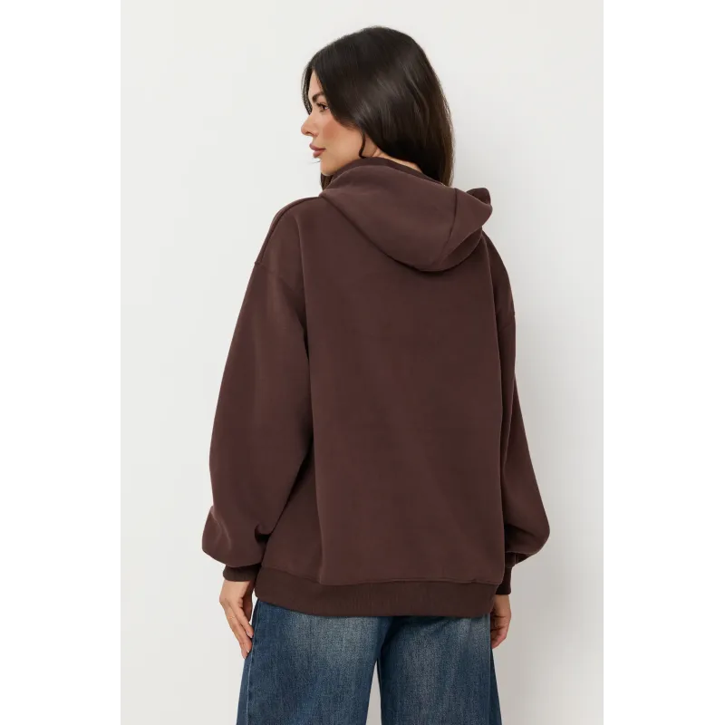 Bluza dresowa z haftowanym napisem