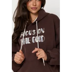 Bluza dresowa z haftowanym napisem