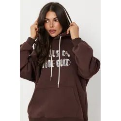 Bluza dresowa z haftowanym napisem