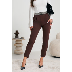 SPODNIE Z CEKINOWYM PASEM