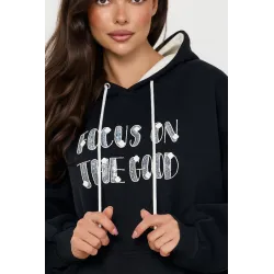 Bluza dresowa z haftowanym napisem