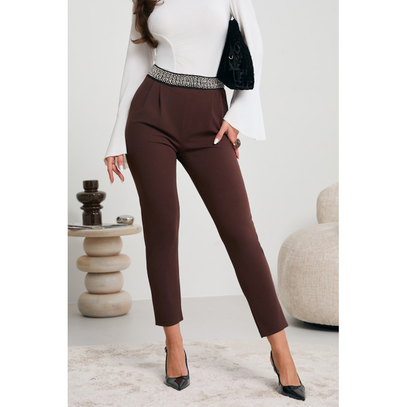 SPODNIE Z CEKINOWYM PASEM