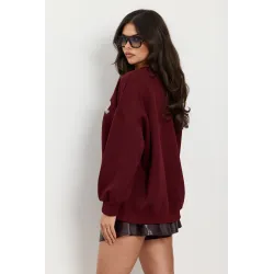 Oversize'owa bluza z nadrukiem z cekinami