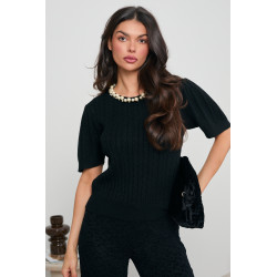 WARKOCZOWY SWETER Z PEREŁKAMI