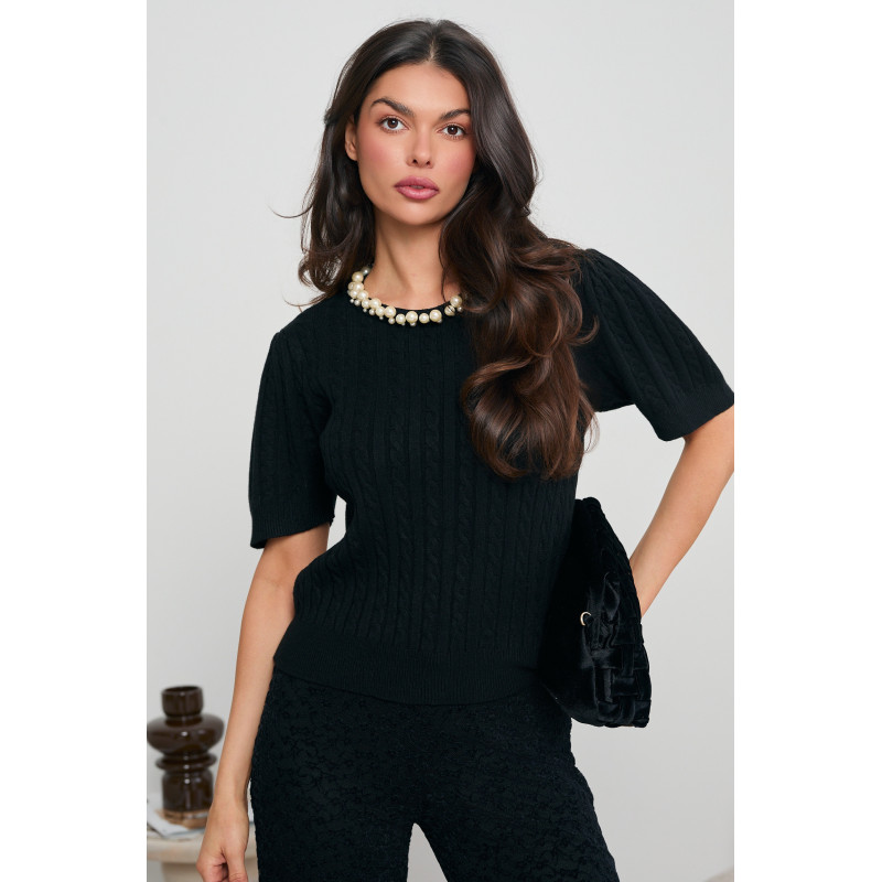 WARKOCZOWY SWETER Z PEREŁKAMI