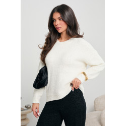 SWETER BOUCLE Z CEKINAMI