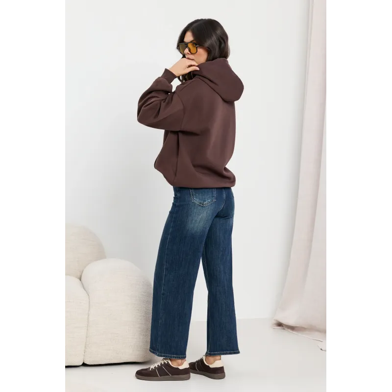 Jeansy wide leg z prostymi nogawkami