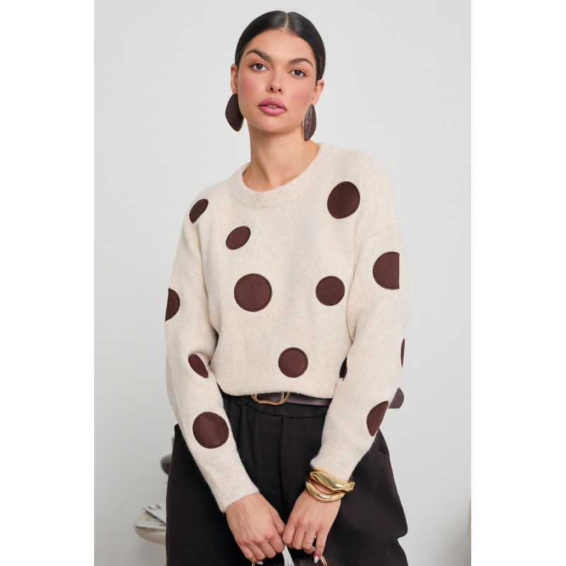 SWETER Z WISKOZY W GROCHY