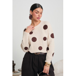 SWETER Z WISKOZY W GROCHY